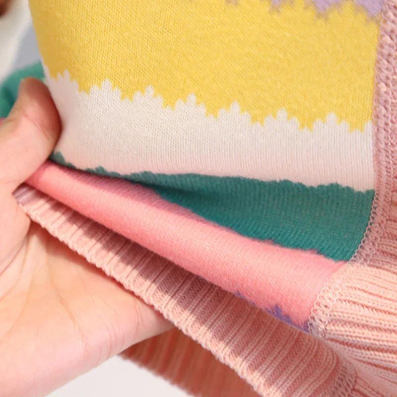 Dziewczęca kurtka swetrowa jesienno-zimowa, pogrubiona i modna, dziewczęcy sweter dzianinowy dziecięcy