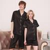Silk Couple Pajamas Set: Ice Silk, Short Sleeve, Plus Size for Men & Women, Spring/Autumn