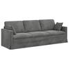 Sofa Dark Grey 228 X 78 X 80 Cm Velvet