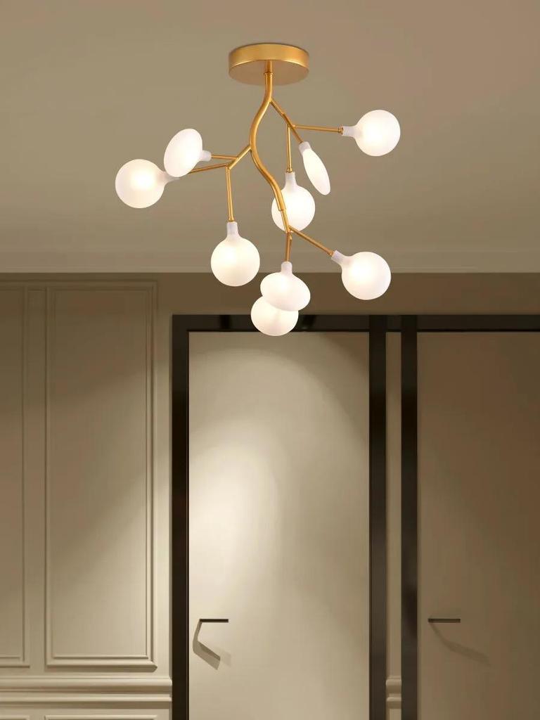 Nordic G4 Led Chandelier Lighting Modern Branch Pendant Light Living Room Gold Art Decor Indoor Lighting(bulb NOT Included)