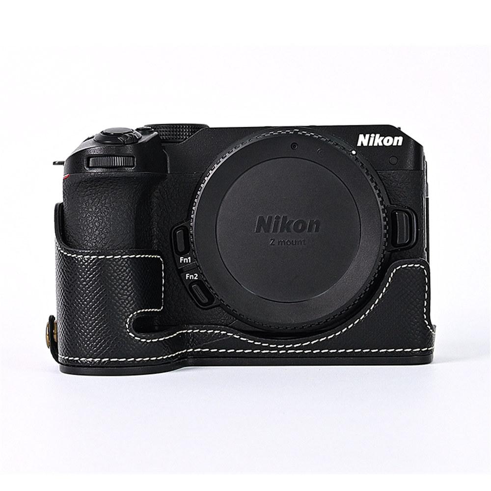 Z50 Handabdruck PU Leder Kamera Halbkörpergehäuse für Nikon Z50 Z30 Batterieöffnung Bodenabdeckung mit Handschlaufe