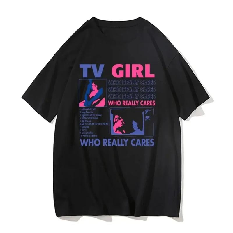 Trendy TV Girl Lovers Rock Song Plus Size Women's Clothing Summer Fashion Trend Hip Hop Streetwear Teen Clothing