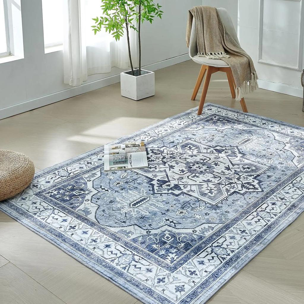 Bohemian Carpet, Durable And Stain-Resistant Living Room Floor Mat, Vintage-Style Bedroom Carpet For Home Decoration