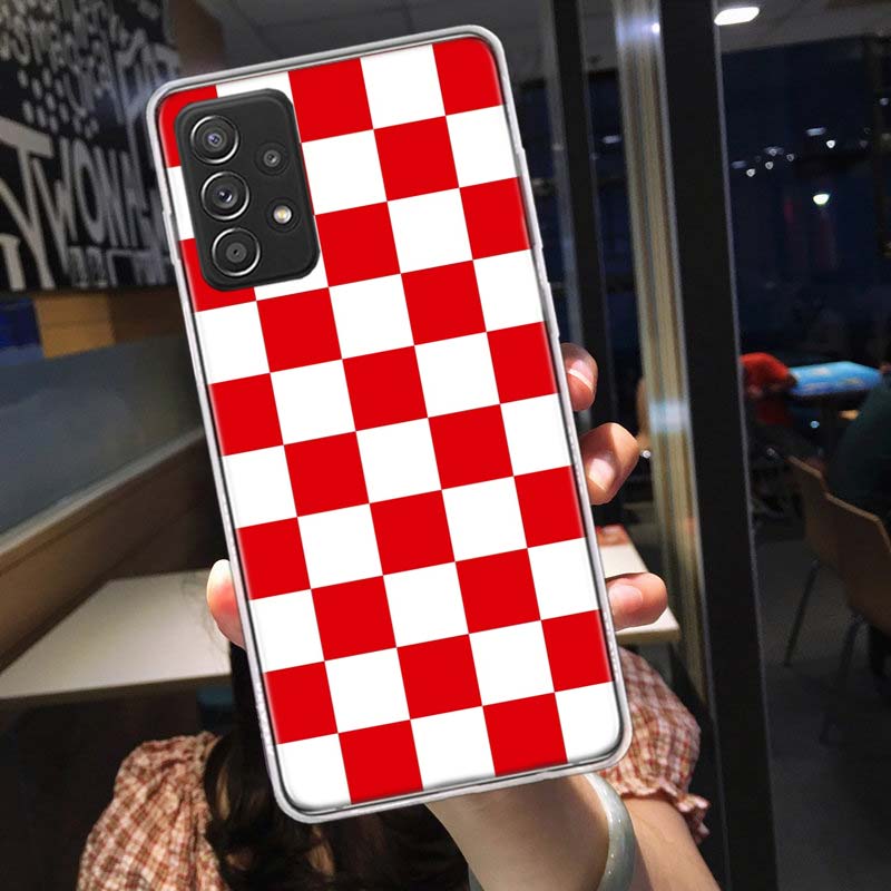 Retro Classic Chess Board Grid Phone Case for Samsung A54 A57 A37 A17 A14 A15 A12 A24 A34 A55 A35 A25 A52S A07 A05S A04S A22 A32