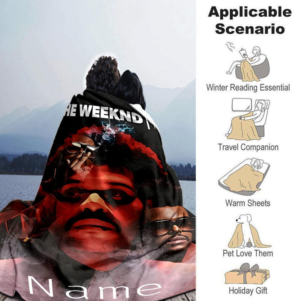 Customiz Name Personality The Weeknd Blanket Soft &Warm Sofa Office Bed Travel Lunch Break Blanket, Gift Suitable All Seasons