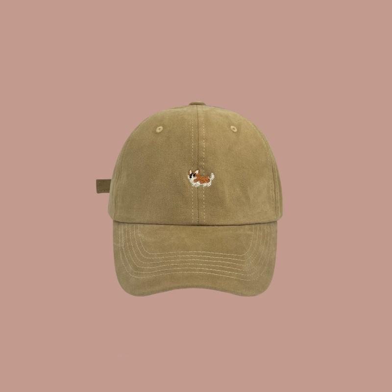 Cartoon cute corgi puppy cap children spring and summer simple versatile soft top embroidered baseball cap couple