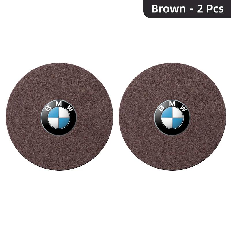 

2Pcs Car Coaster Suede Mat Water Cup Anti-slip Pad Auto Interior For BMW X1 X2 X3 X5 X4 X6 X7 G30 G20 G32 G11 G12 F40 F30 F20 F1 brown-2PCS
