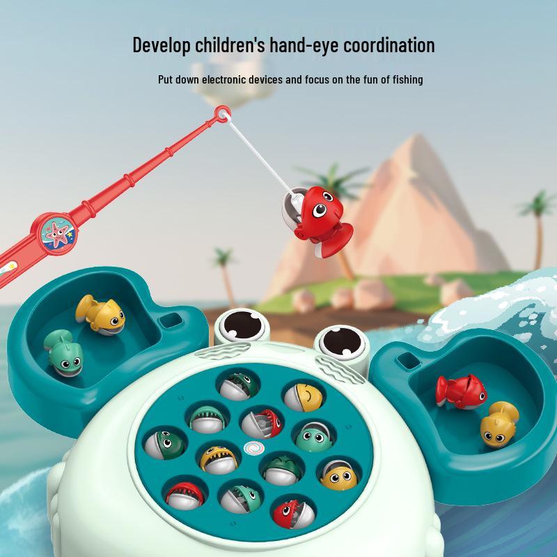 Interactive Rotating Crab Fishing Game - Cute Desktop Toy for Kids