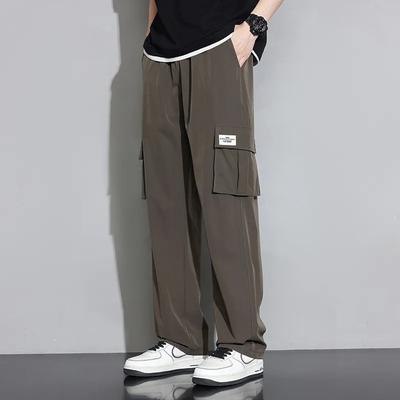 Men's Summer Section Thin Section Loose Plus Size Straight Trousers Men's Draped Wide-leg Casual Trousers Work Trousers