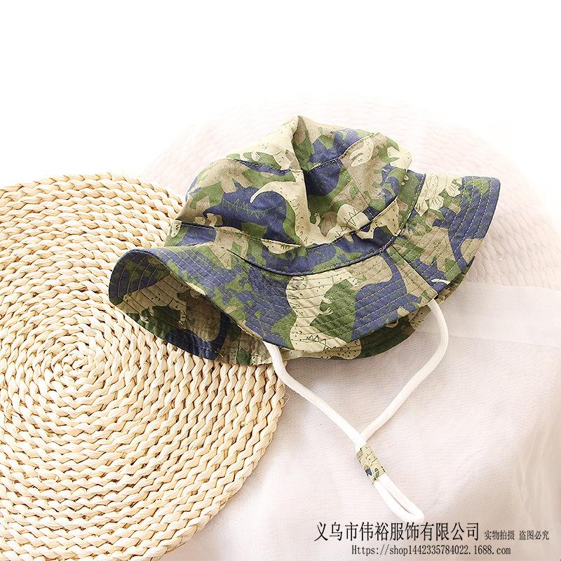

1-8 Years Old Boys Girls Camo Sun Bucket Hat Summer Outdoor Safari Fishing Boonie Cap for Big Kids 54cm 5-8years old армія зелений колір