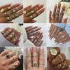 Set de inele cu 9 design Boho Vintage Star Midi Moon pentru femei Midi Finger Ring Bijuterii boeme pentru femei
