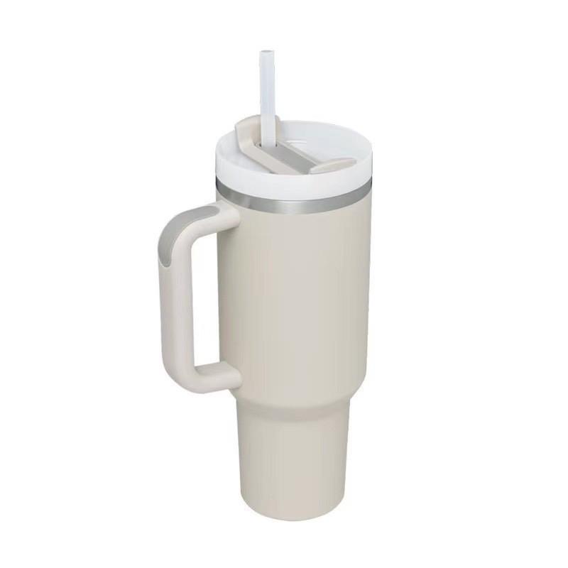 40oz Stainless Steel Insulated Travel Mug with Handle and Straw