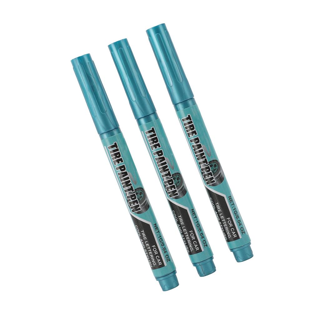 6Pcs Tire Paint Pen Water Proof Long Lasting Protective Oil Tire Marker Pen Blue 1g