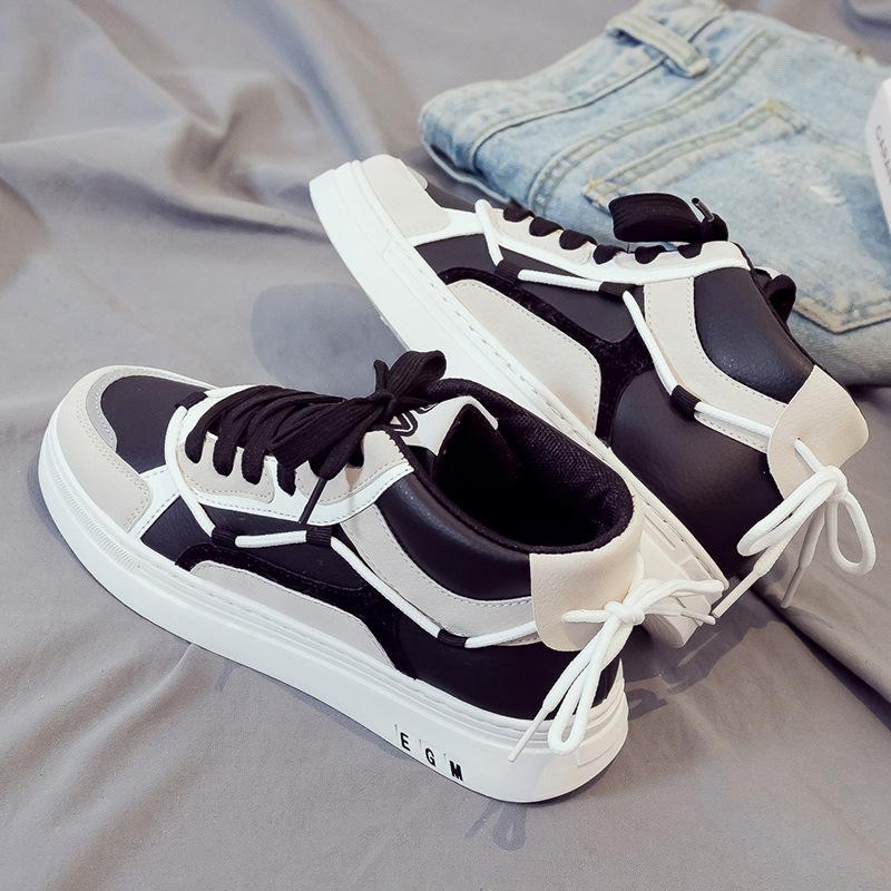 2025 summer new high-top canvas trendy shoes trendy men's shoes versatile casual sports board shoes little white cloth shoes leather shoes