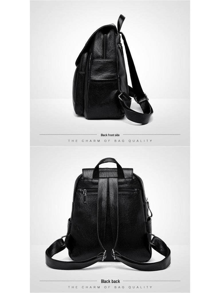 Summer 2023 Retro Women's Soft Leather Bag - Minimalist, Casual, Large Capacity for Middle-Aged Moms