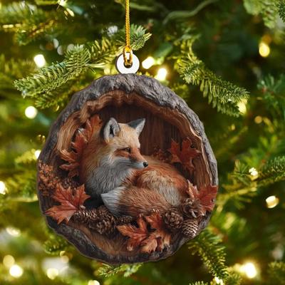 Waldtier Eichel Ornamente Weihnachtsbaumschmuck 2026 Acryl Waldkreatur Hängeornamente für Heimdeko Rustikale Geschenke