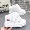 Baotou Half Slipper Inside Increase 10cm Women's Shoes A Slipper Lazy Shoes Port Wind Slipper Without Heel Small White Shoes