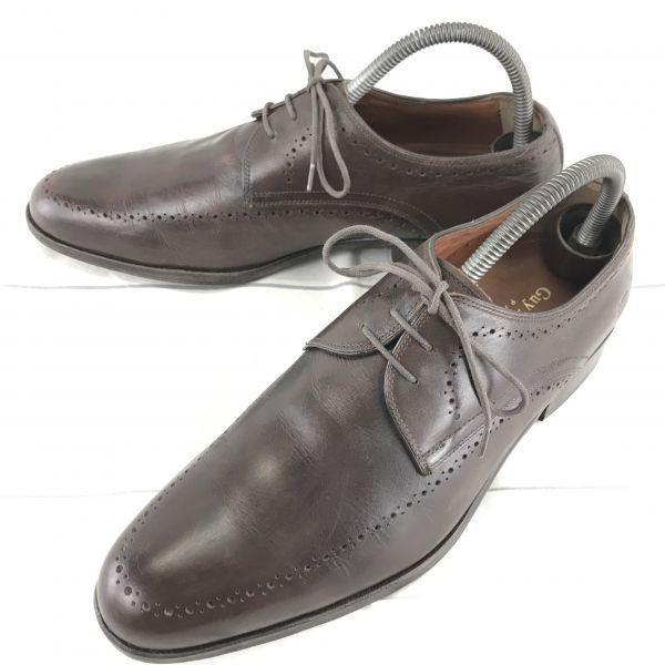 

France GILLAROCHE Leather Plain Toe 25 Brown Dress Shoes Business