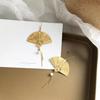Vintage Chinese Fan Earrings: Swinging Hanfu Tassel Ear Hooks for Women