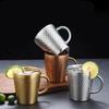 Gehämmerte Textur Edelstahl Kaffeetasse Doppelwandig Thermos Tasse Edelstahl Trinkbecher Zuhause