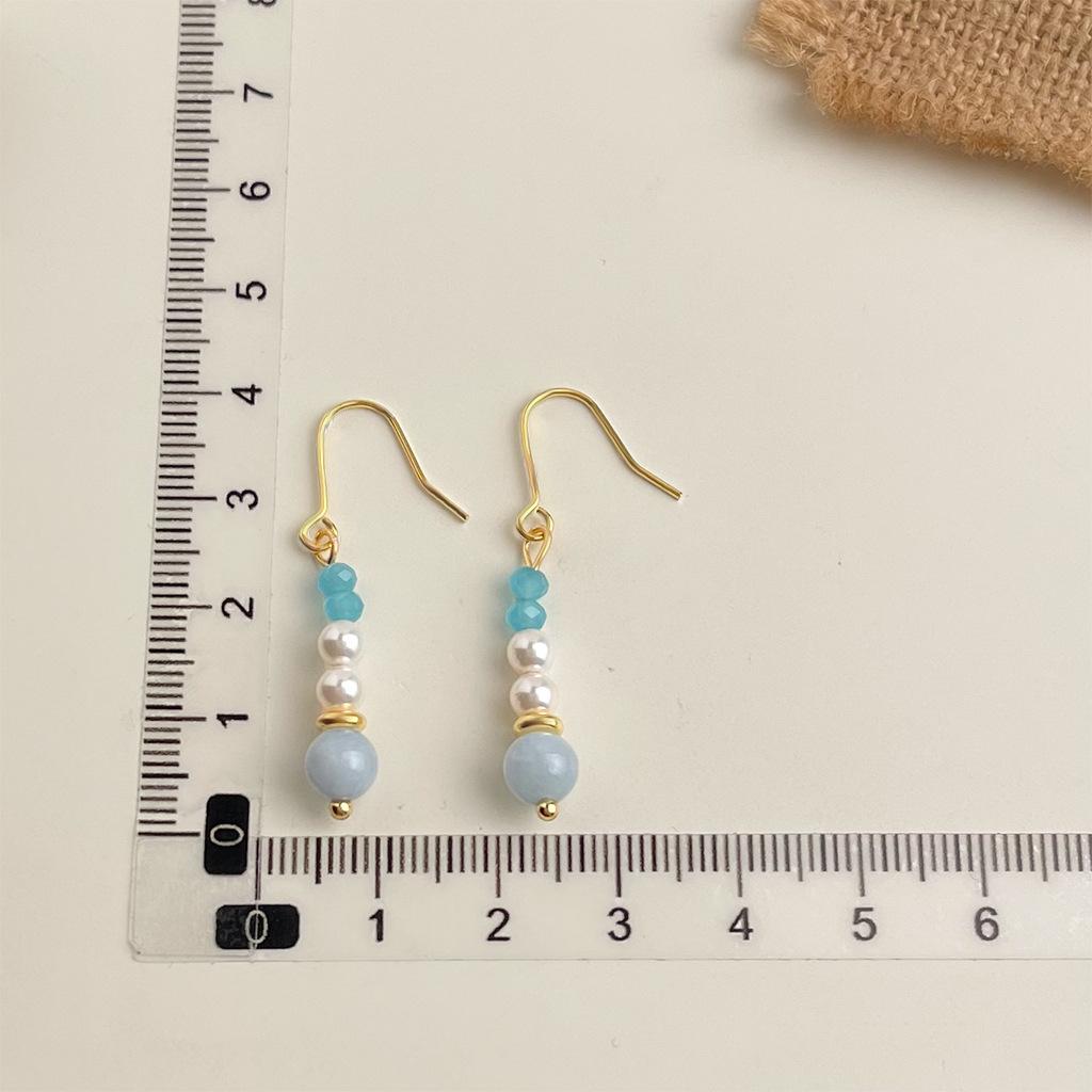 New Chinese Natural Stone Earrings, Handcrafted Colorful Beaded Vintage Drops for Women, Unique Gift for Hanfu Qipao Fashion