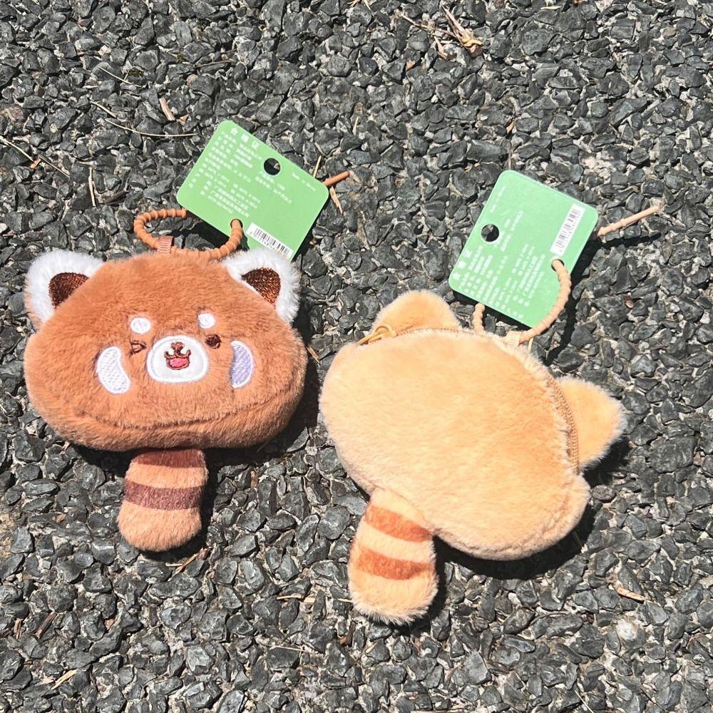 Cartoon Turn To Costume Panda Pendant with Tail Red Panda Purse  Car Key Pendant