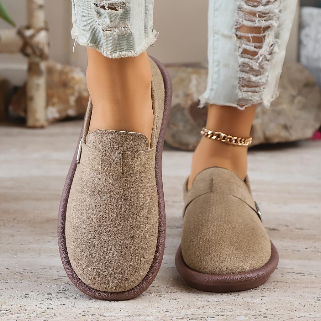 Women'S Solid Color Fashion Flat Shoes, Soft Sole Platform Loafers, Buckle Strap Lightweight Shoes, Women Shoes