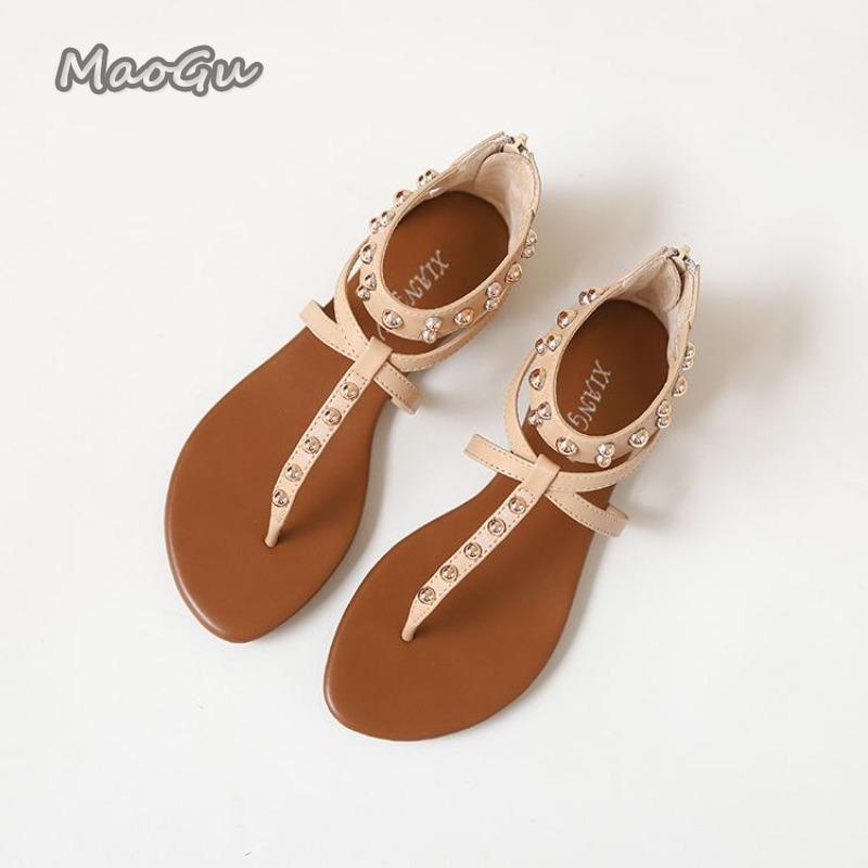 Fashion Women Sandals Vintage Fashion Low Heel High Top Casual Sandals Beach Bohemian Anti-skid Flip-flops Summer Women Shoes Size36 42