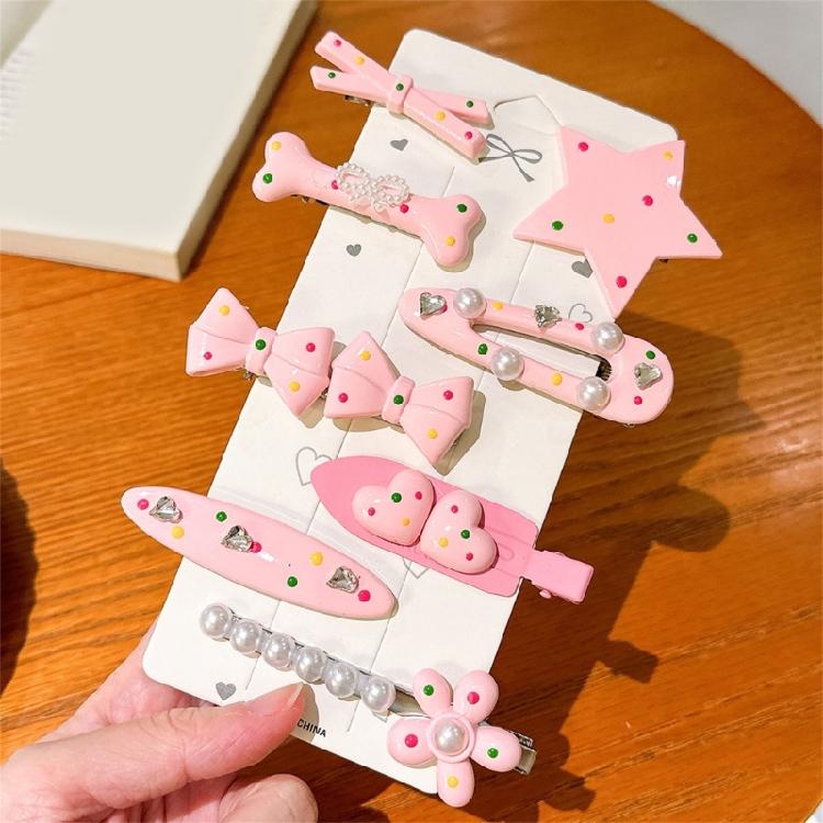 8Pcs Cartoon Star Shaped Hair Clip Resin Duckbill Barrettes Stylish Hairpin for Women Girls Hairstyling Accessories