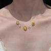 New Fashion Minimalist Transparent Crystal Dewdrop Earrings Niche High-End Unique And Versatile Clavicle Chain