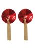 Sequin Nipple Covers with Red Couture Nipple Chain - Kinky Diva - Nipple & Breast Covers