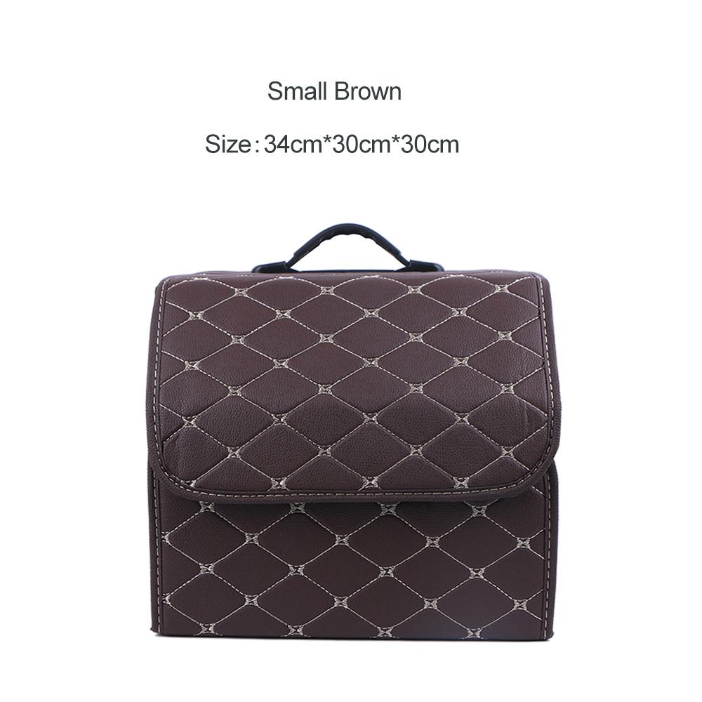 

Складной автомобильный органайзер для багажника, портативный ящик для хранения из искусственной кожи, многофункциональная сумка-органайзер для автоак... Brown-S