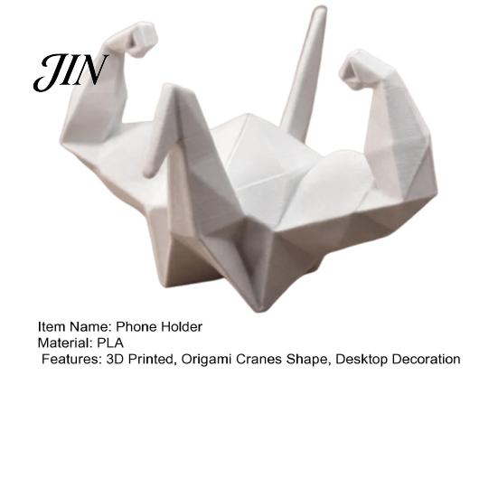 Office Desk Phone Holder Muscular Origami Cranes Holder, 3D Printed Mobile Decorative Stand Stand, Universal Cell Mount for Desktop Decoration