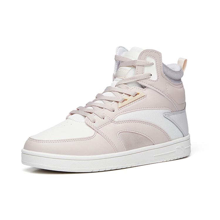 New Anta Street Naughty High Top Skateboard Shoes Women's White Gray 122238067-4