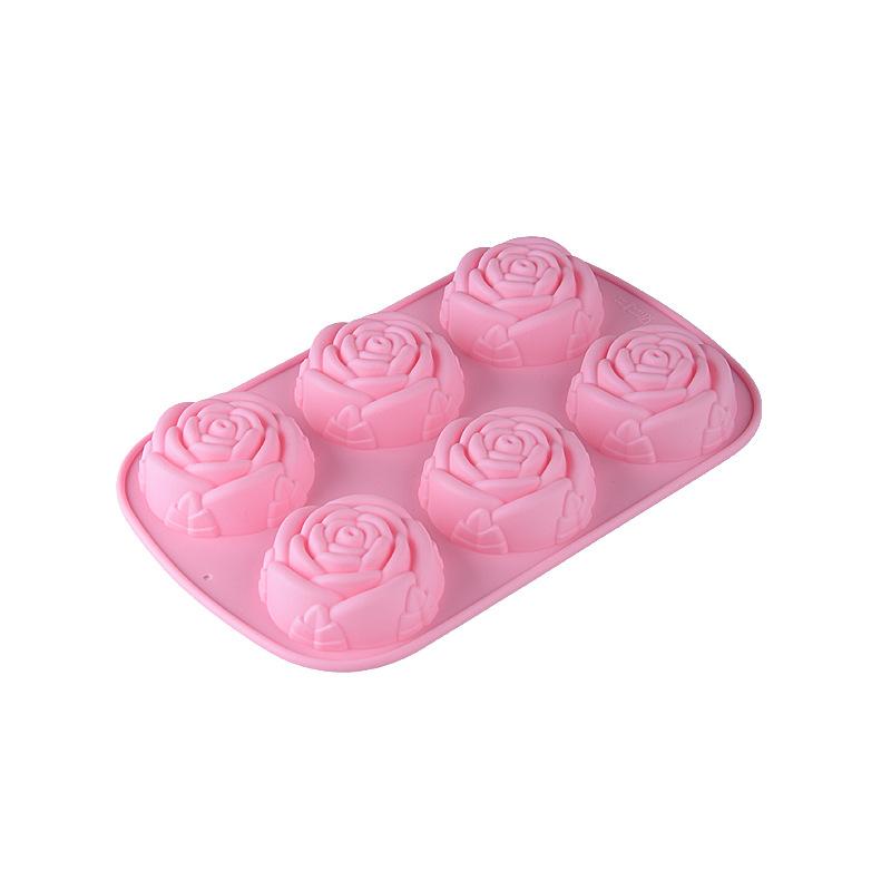

Creative rose cake mold high-temperature silicone mold Valentine s Day DIY baking mold handmade soap mold розовый