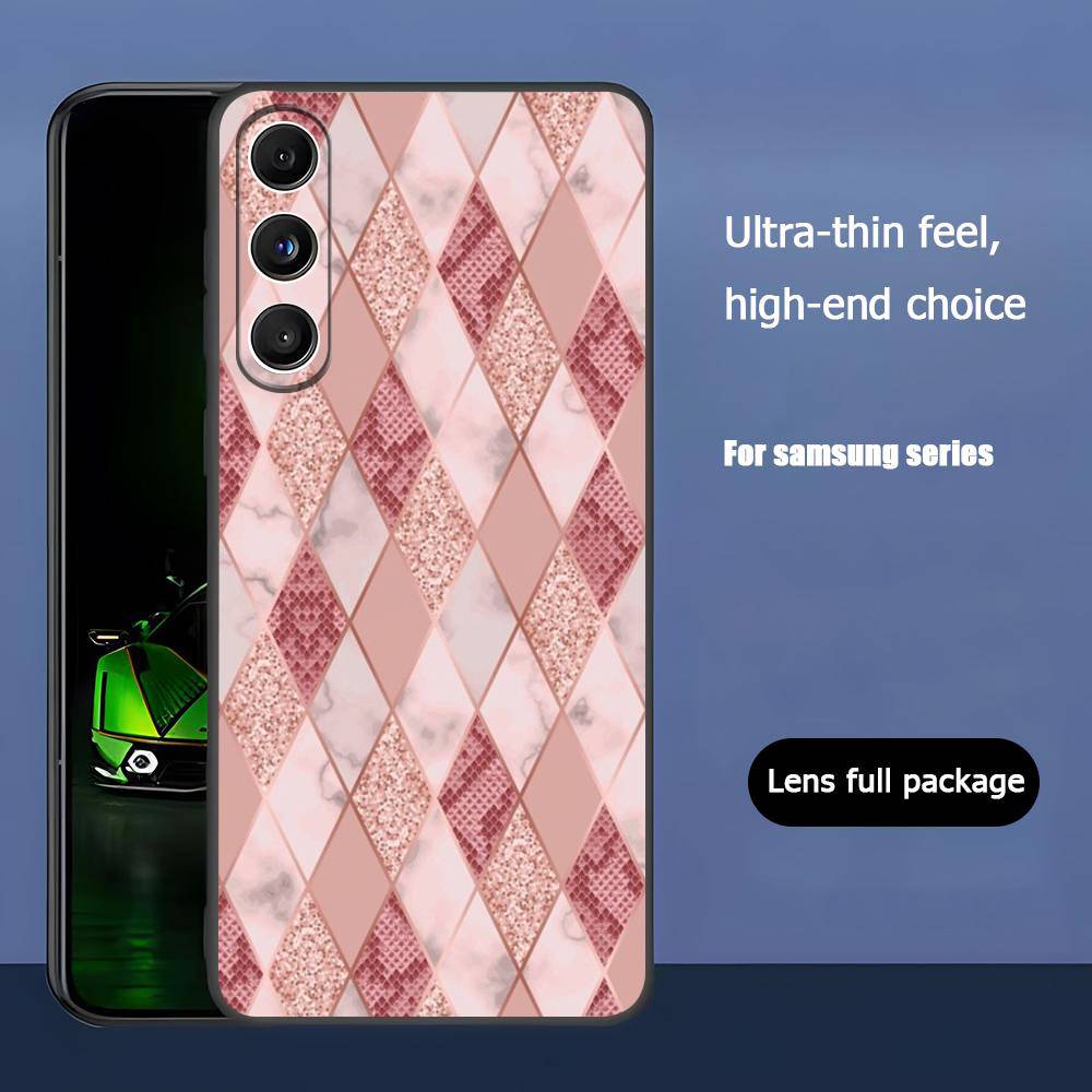 Marbled Pattern For Samsung Galaxy S25 S24 S23 Ultra S22 S21 Plus S20 Black Soft Silicone Protective Case