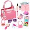 Girls Pretend Play Purse Toy Set | Kids Makeup, Wallet, Phone, Sunglasses & Accessories | Princess Role Play Handbag Gift