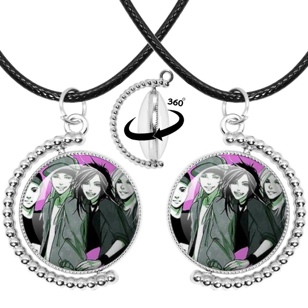 Neue Halskette Tokio Hotel Retro Rockband Pop Bill Kaulitz Band Glas Doppelseitig Drehbar Anhänger Halskette Schmuck Anhänger Fans