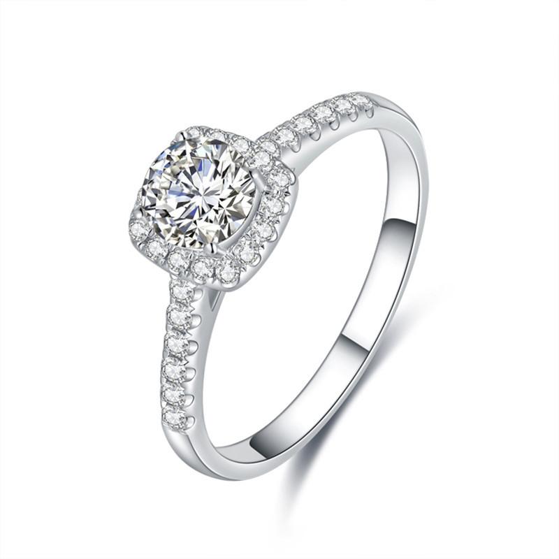 

2026 Fashion Inlaid Diamond Jewelry Small Sugar Cube Light Luxury Round Diamond Ring Women s Accessories no. 5 белый