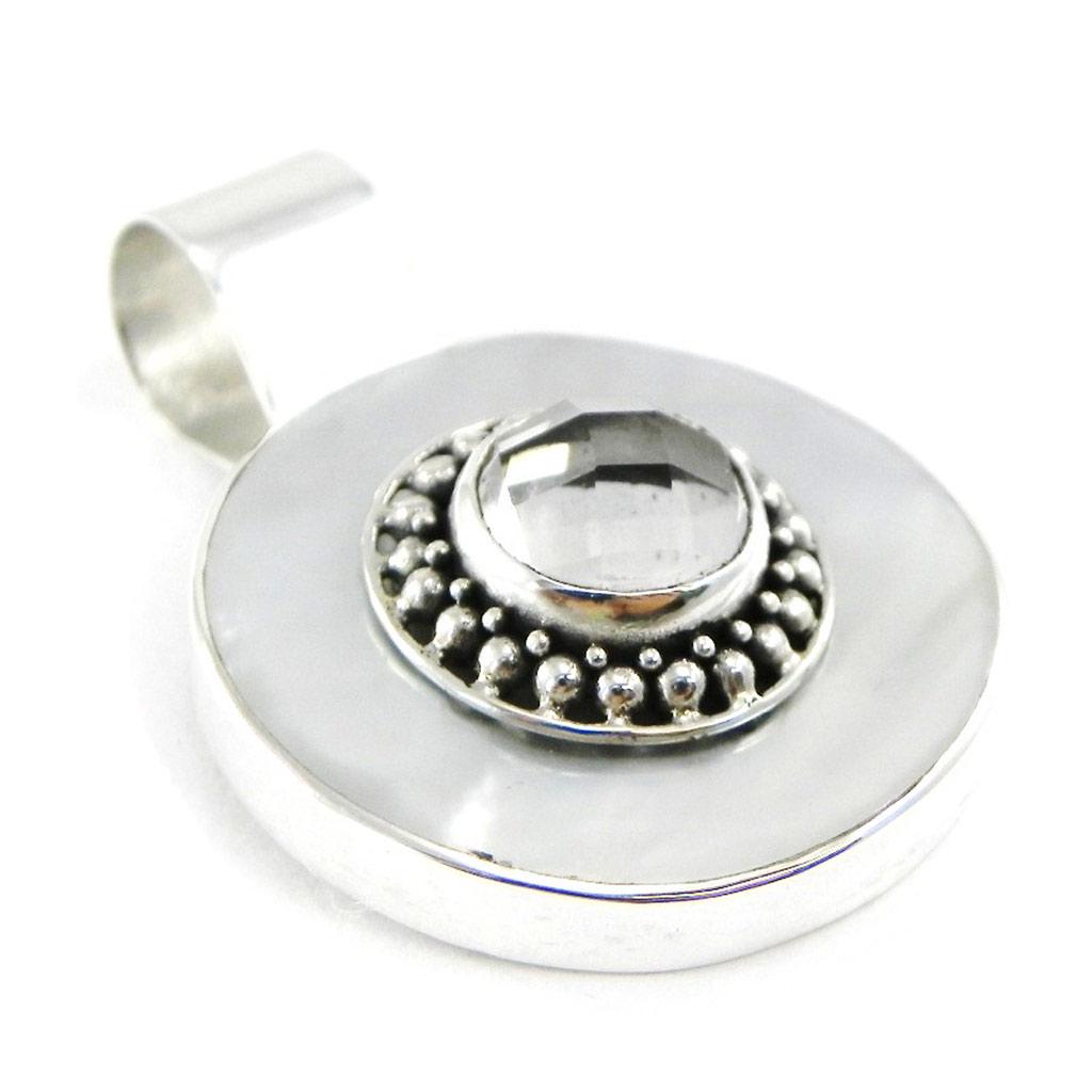 

Les Trésors De Lily [H8327] - Серебряный кулон ручной работы Мудрость с белым перламутром - 28 мм.