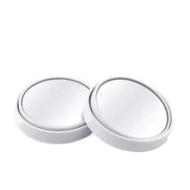 New 2pcs Convex Mounted Auxiliary Rear-view Mirror 360 Degree Rotation Wide-angle Round Frame Blind Spot Rear-view Mirror