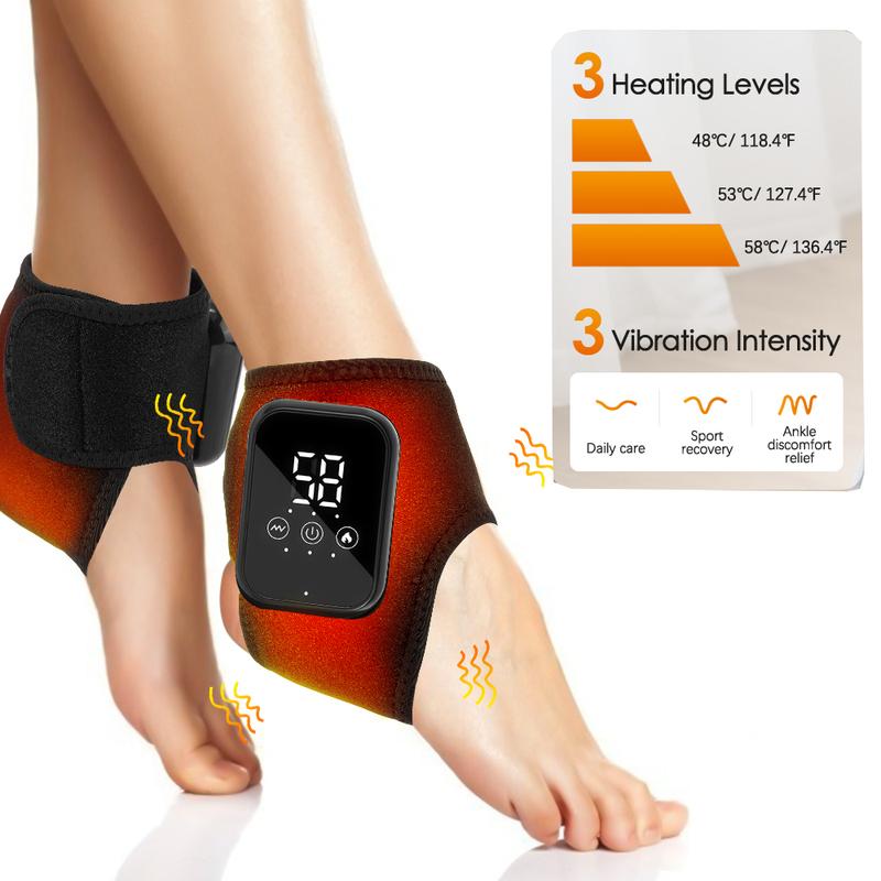 Universal Electric Ankle Massager Vibration Hot Compress Foot Massager Support Brace Ankle Heating Pad with Massage