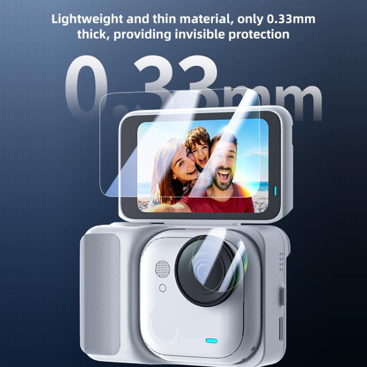 For Insta360 GO Ultra PULUZ 2 In 1 Screen + Lens Tempered Glass Film (Transparent)