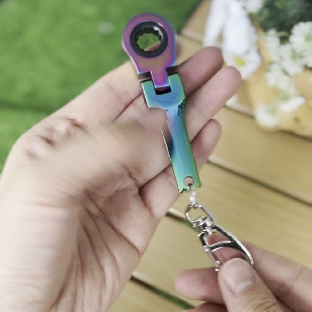 Compact Appearance Ratchet Spanner Metal Material 180 Degree Rotatable Ratchet Wrench 4 Colors Available Foldable Design