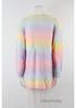 Cardigan en maille arc-en-ciel Hiver 2026 Grande Taille pour Femme
