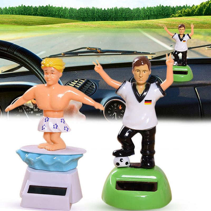 Innovatives Auto-Ornament, solarbetrieben, Sportler-Serie, tanzender Cartoon, Kunststoff, schüttelnder Kopf, Figur, Auto-Ornament, Spielzeug