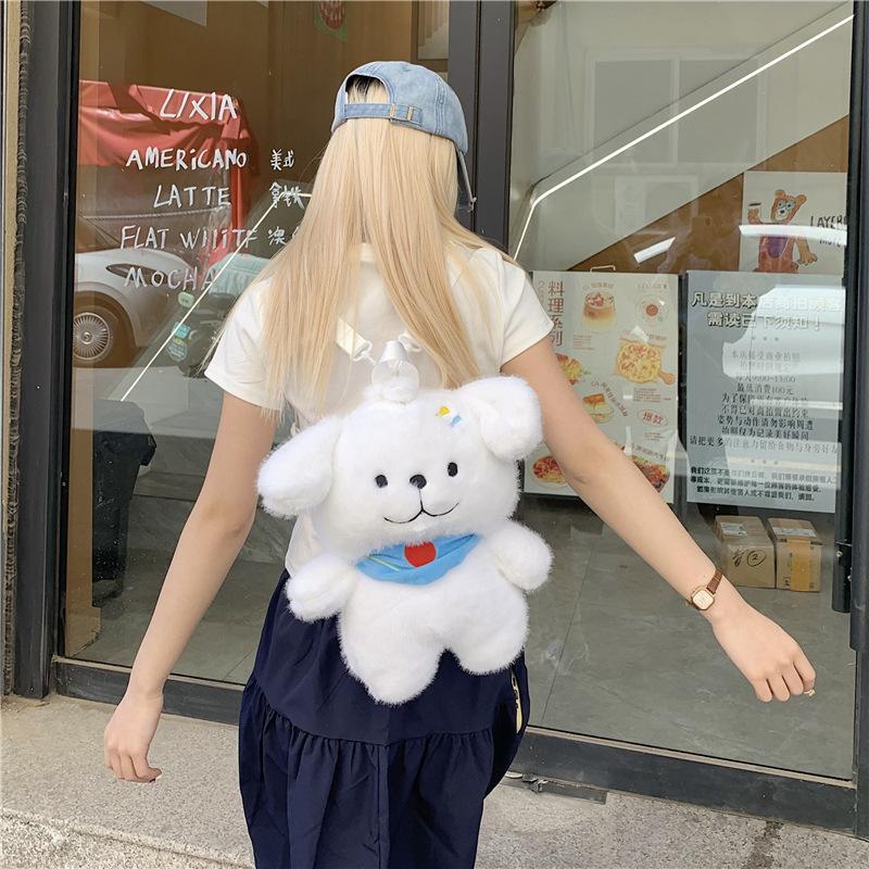 Bear Plush Bag Backpack 2025 New Cartoon Doll Bag Versatile Cute Doll