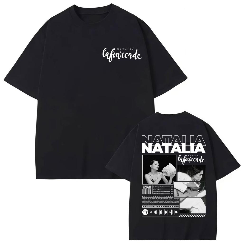Singer Natalia Lafourcade Graphic T Shirts Men Women Vintage Short Sleeve T-shirt High Quality Cotton Oversized T-shirts