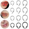 ZS 16G Cone Septum Ring Stainless Steel Horseshoe Nose Piercing Spike Lip Rings Black Color Tragus Helix Earring Body Jewelry