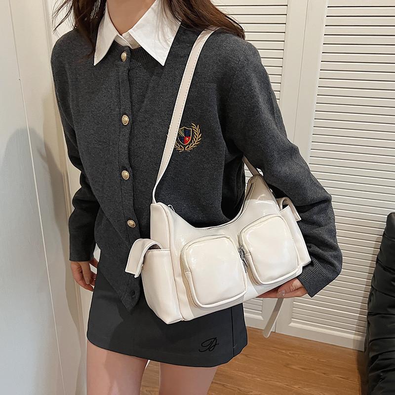 IELGY Ladies Tote Bag Cute Simple Texture Casual Shoulder Armpit Bag